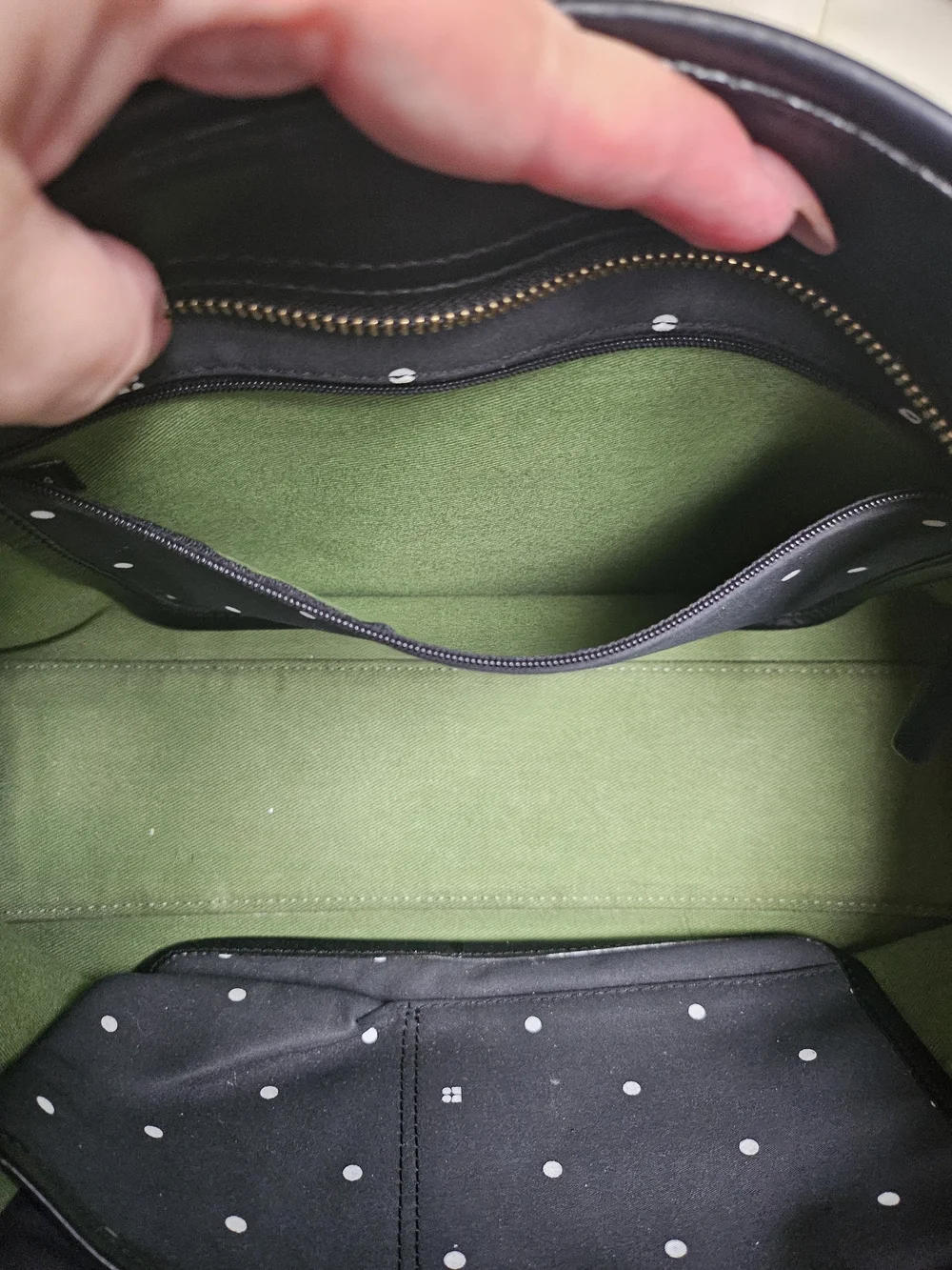 Kate Spade Black Polka Dot Tote Bag